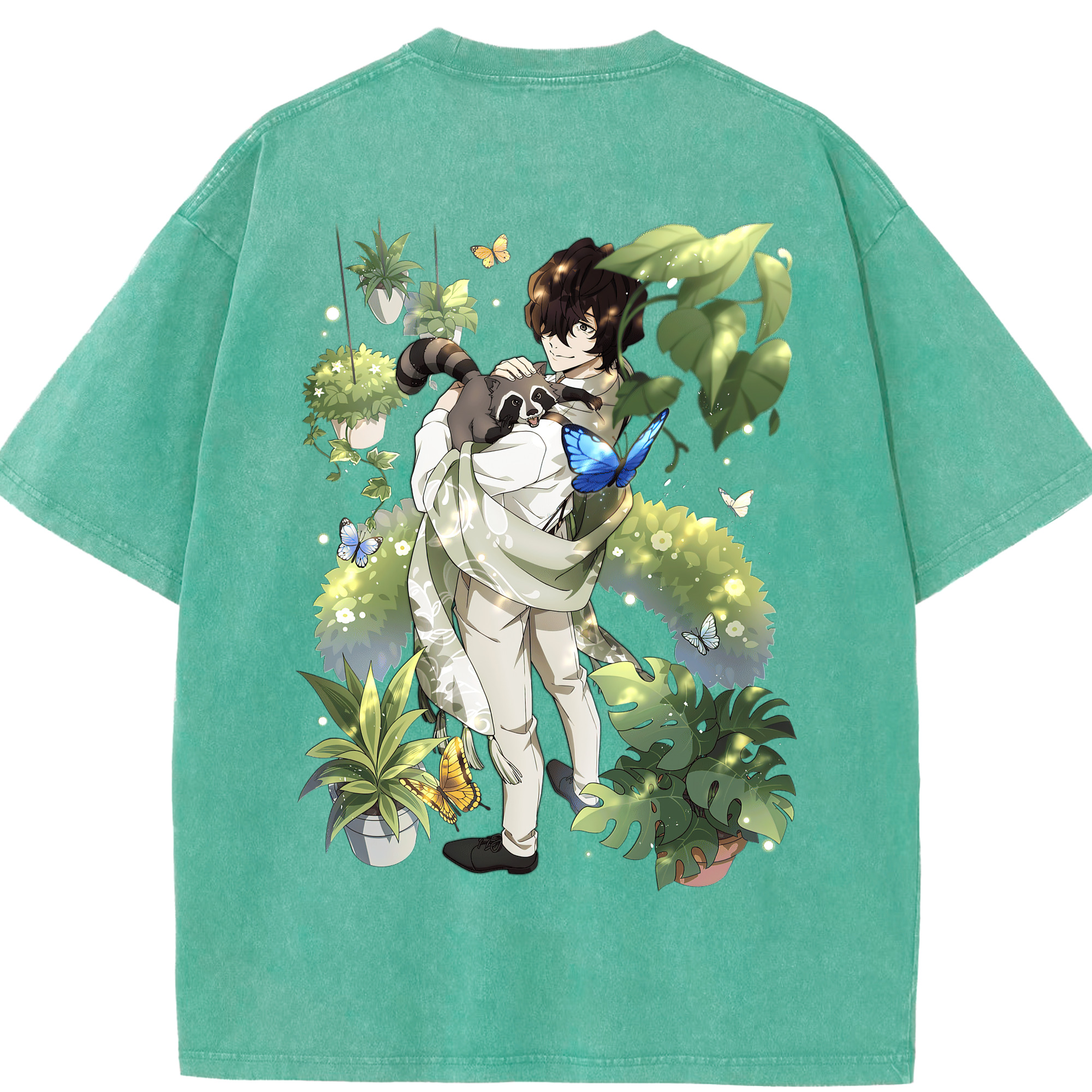 （画像用） 文豪ストレイドッグス Bungo Stray Dogs 綿100% ヴィンテージ風 半袖Tシャツ（背面プリント）